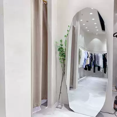 Nordic ins full-length mirror special-shaped home bedroom wall-mounted borderless porch decorative mirror irregular wall mirror