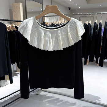 [Special Clearance] Off-Shoulder Knit Top for Women 2025 Autumn New Design Stylish Slimming Base Shirt