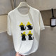 [Special Clearance] Embroidered Cat Short-Sleeve Loose Round Neck Knit Top Thin T-Shirt for Women, Summer, Age-Reducing, Versatile, Casual