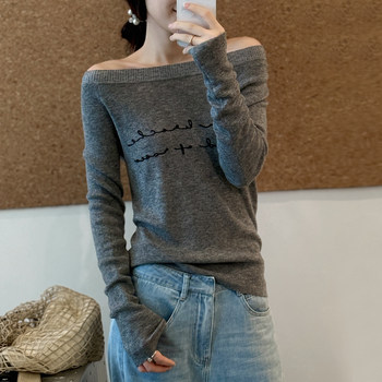 [Special Clearance] Off-The-Shoulder Knit Sweater for Women, New Autumn Style, Soft and Comfortable, Slim Fit, Short Style
