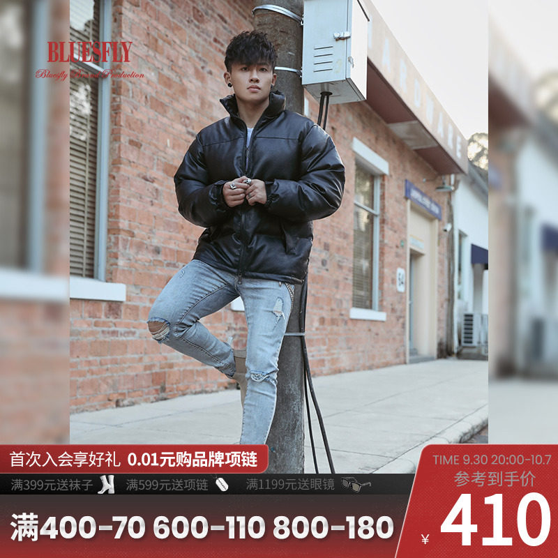 BLUESFLY original new leather jacket stand collar sports jacket windproof coat warm jacket motorcycle wind autumn and winter men