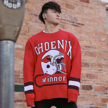 BLUESFLY original trend pattern sleeve head loose round collar warm embroidery movement sweater autumn winter jersey man