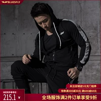 BLUESFLY trùm đầu Slim áo len cardigan áo khoác thể thao giản dị áo khoác thể dục mùa thu và mùa đông áo sơ mi nam áo gió chạy bộ