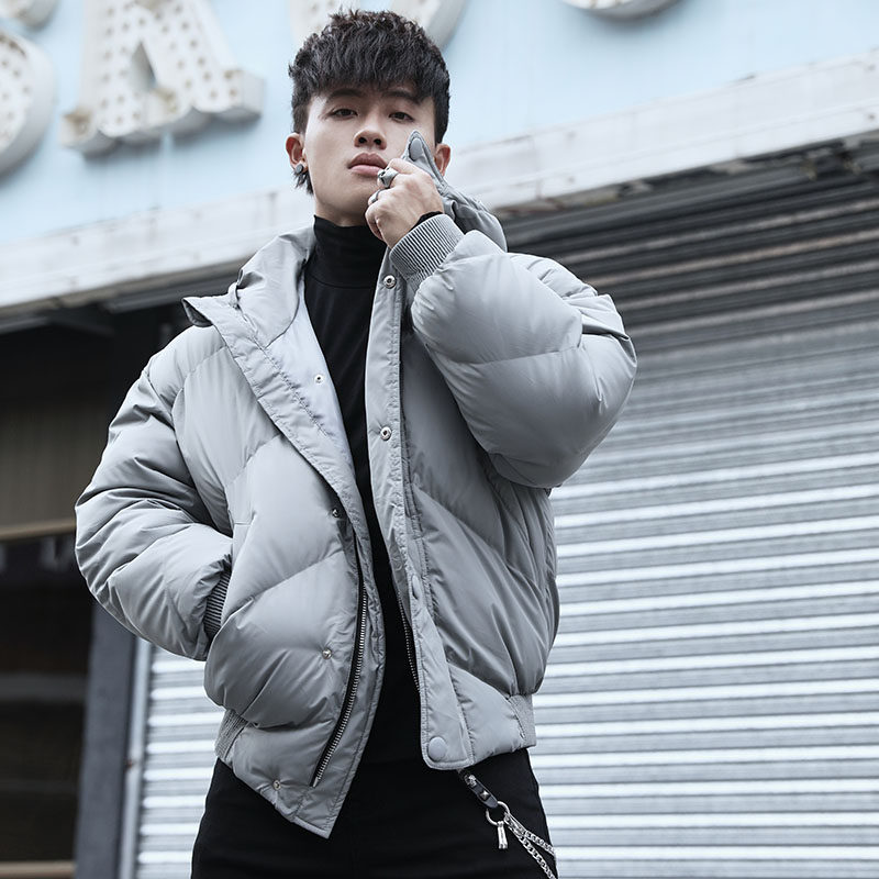 BLUESFLY original warm thickening lightweight sports cotton clothing windproof handsome hooded loose jacket autumn and winter men