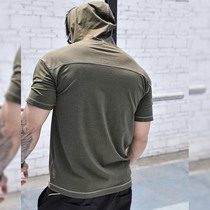 BLUESFLY short sleeve men summer new hooded T-shirt Outdoor Leisure gym training clothes sports top