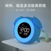  Multi-function LED wake-up music electronic alarm clock Simple creative luminous bedroom student colorful atmosphere light clock