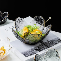 Japanese gold petal glass bowl home creative dessert bowl fruit salad bowl silver ear soup bowl vinegar dish