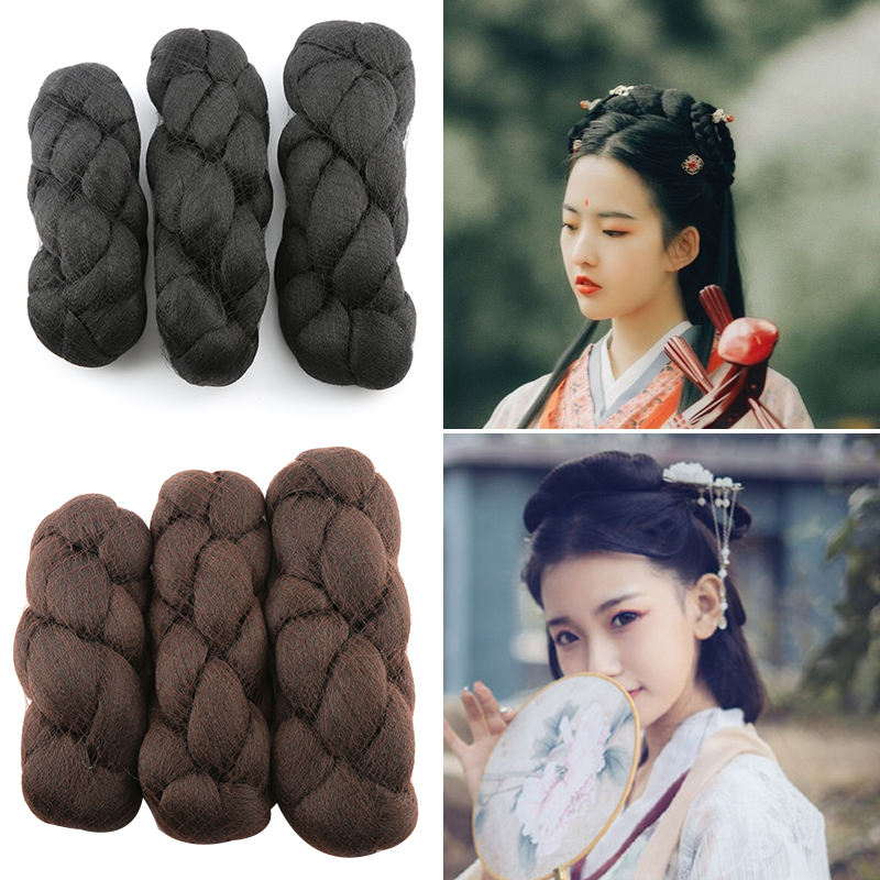 Xinyi Costume New Hanfu Fake Hair Bag Performance Twist Bag Antique Bridal Other Pieces Hair Bun Black Brown