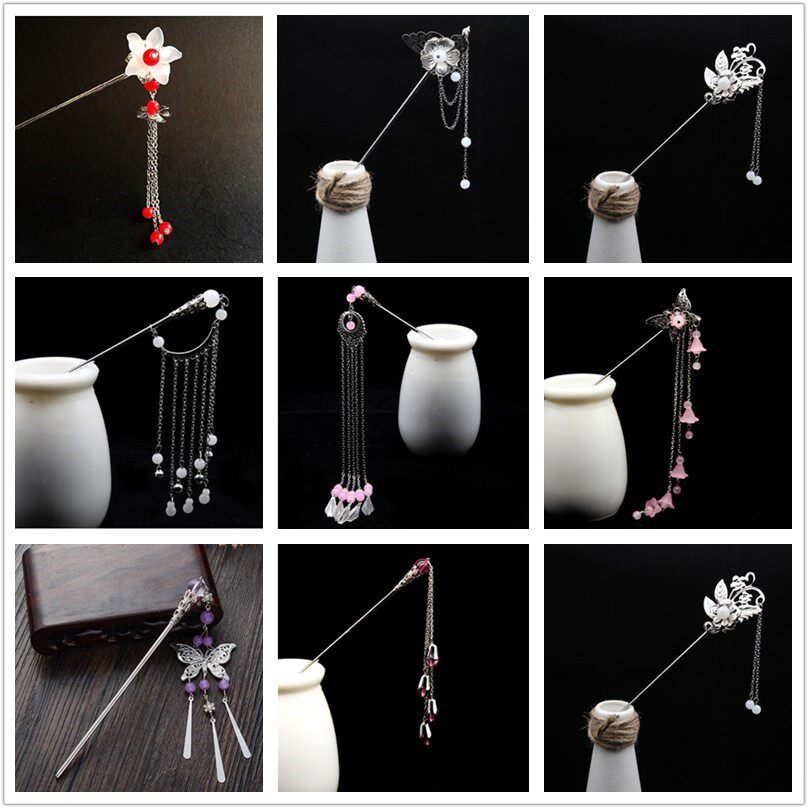 Xinyi ancient costume hairpin retro style Hanfu accessories headdress new female hairpin classical step shaking tassel hairpin