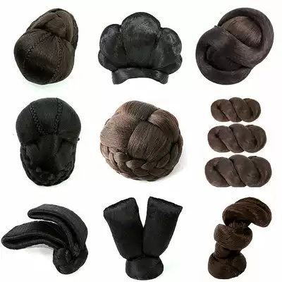 Xinyi ancient costume wig Hanfu head hair bag new snake bun high temperature silk hair hair pad hair linen bag