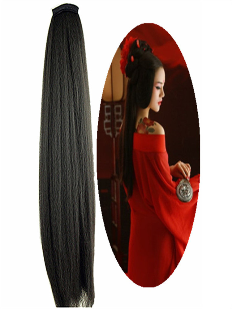Xinyi ancient costume new wig Hanfu reissue volume single head one piece hair row curly curly hair straight hair piece