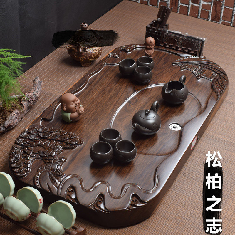 Black Sandalwood Tea Tray Pine Beryuki Home Solid Wood Tea Pan Tea Seigong Fu Tea With Special Price Log Block