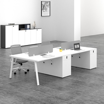 Family of four staff Desk and chairs Combined minimalist Hyundai 2 4 6 Peoples office Computer staff position table