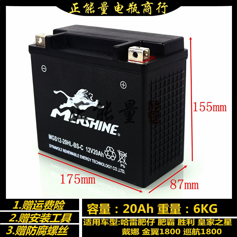 Haredyna Fat Chai Fat Street Bully Nightluther Scream Gold Wing 1800 Locomotive battery-free storage battery