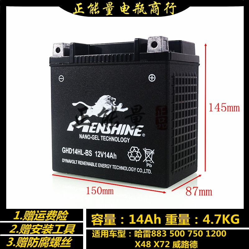 Halley battery XL883L 883R hard gun 1200N Harley X48 72 Harley 750 Battery Battery