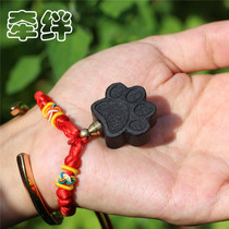 Tie solid wood ebony bracelet Pet cat dog ashes Hair storage box Carry miss commemorative lettering