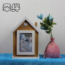 Tie solid wood pet coffin Cat and dog urn Funeral supplies Cat coffin Dog coffin Cremation wooden house