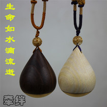 Tie solid wood pet ashes hair memorial storage water drop pendant Miss cat dog collection ashes hair