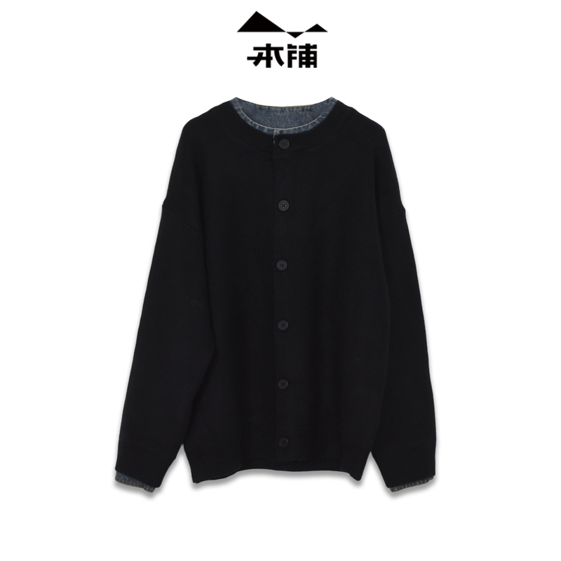 Anniversary Department Store Men's Clothing Vintage Denim Collar Faux Two-Piece Sweater Autumn/Winter Pullover Top 8804 Anniversary Department Store Men's Clothing Vintage Denim Collar Faux Two-Piece Sweater Autumn/Winter Pullover Top 8804