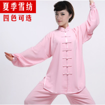 Tai Chi clothing practice martial arts clothing middle-aged and elderly clothing summer thin chiffon men and women multi-color