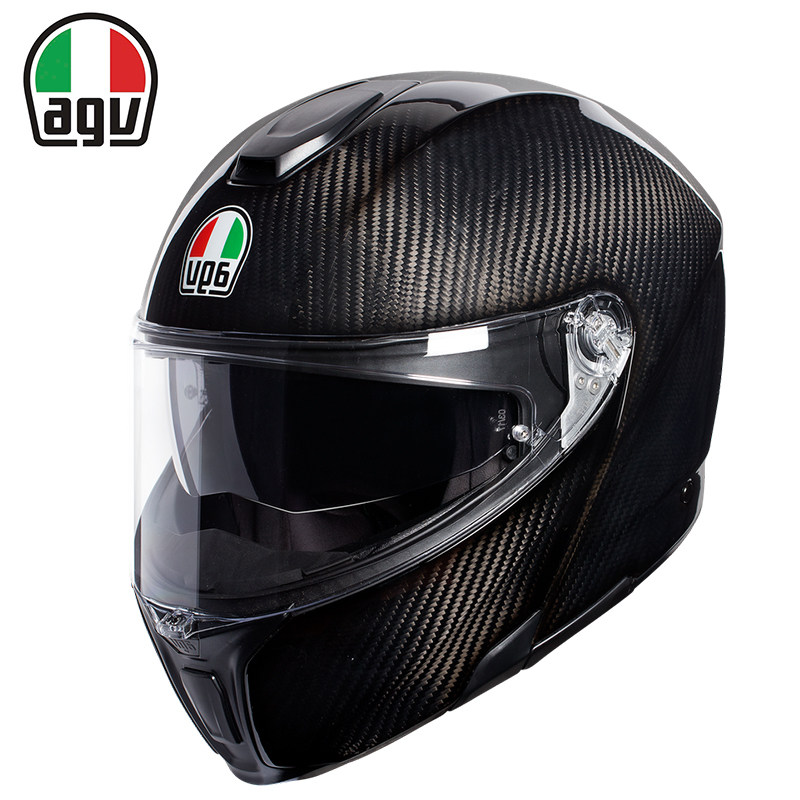 2018 new AGV Double lenses Carbon fiber unveiled Helmet Locomotive safety helmet Locomotive Full Armor Cruise Motorcycle Safety Helmet