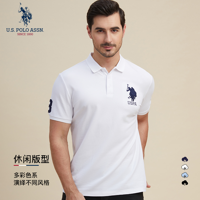 American Paul Short-Sleeve T-Shirt for Men, Genuine Summer Polo Shirt with Collar, International Brand Pure Cotton Polo Shirt with Malaysian Logo