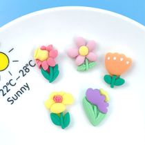 Korean version frosted with new small flower resin Awesome Flowers Trumpets Flowers Cartoon Accessories Hair accessories Brooch Cell Phone Shell Diy