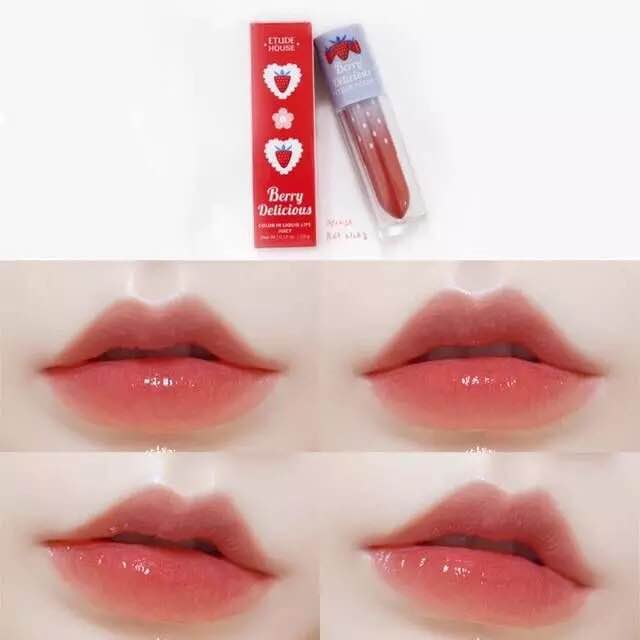 Etude House Etude House Wedding Strawberry Little Angel Lip Glaze Lip Gloss OR210 Dậu Năm Lip Gloss - Son bóng / Liquid Rouge son bóng colorkey