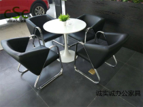Beijing office chair single leather surface bow chair conference chair negotiation table and chair round table welcome conference chair computer chair