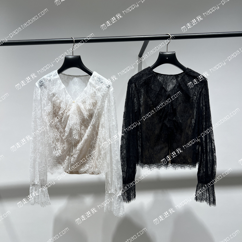 Xssl Clearance 1My4010030 Oushili 2026 Winter Genuine Solid Color Lace Long-Sleeve Shirt Xssl Clearance 1My4010030 Oushili 2026 Winter Genuine Solid Color Lace Long-Sleeve Shirt