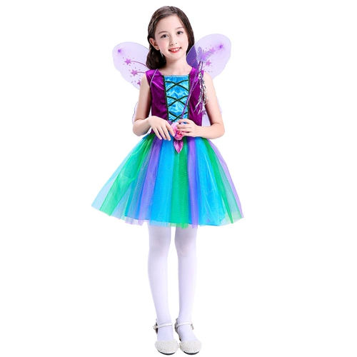 Детский радужный костюм для принцессы, выпускной вечер, косплей