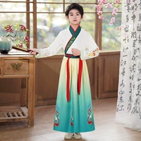 Белый и синий вышитый мужской ханфу