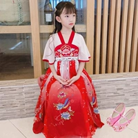 Китайская красная короткие рукава+головные уборы+сердце бровей+вышитая обувь Дистанционный размер обуви и цвет