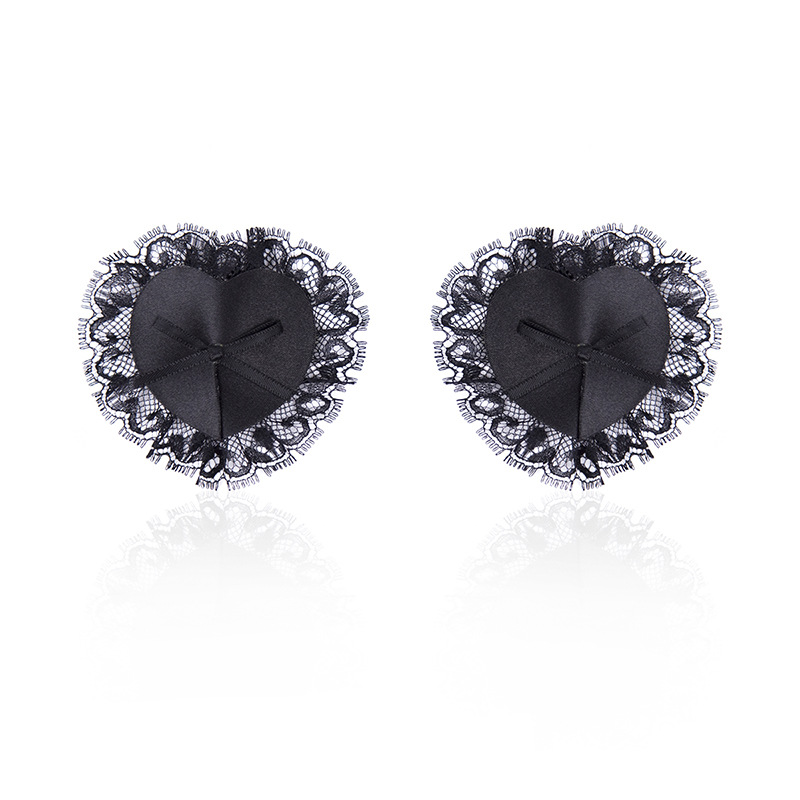 Silicone da cánh hoa chuỗi núm vú trong suốt rhinestone ngực dán ren trái tim tròn gạo dán phụ kiện dán ngực