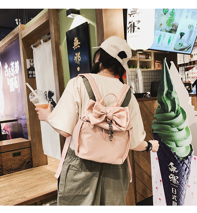 Túi vải Oxford vai nhỏ 2019 mới túi nữ nơ ba lô giản dị nữ ins siêu lửa túi du lịch thủy triều - Ba lô balo yuumy