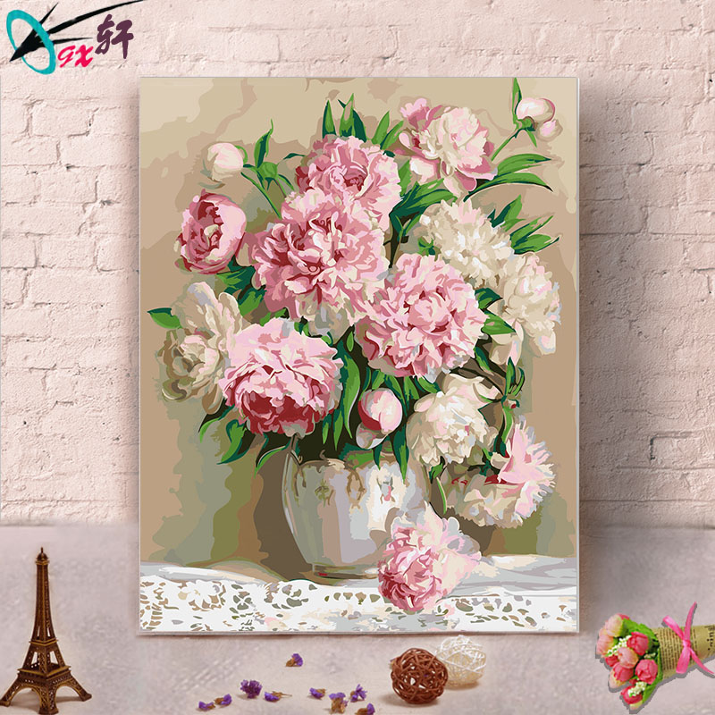 diy digital oil painting creative gift big flower hand-painted decoration drawing living room bedroom scenery