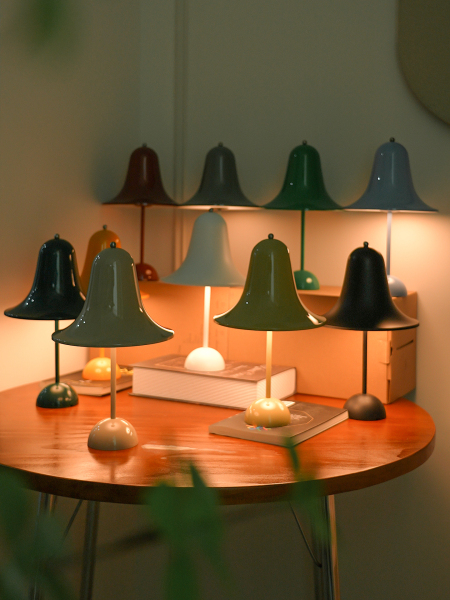 Danish Mini Verpan Pantop Bedside Lamp Stylish Children's Room Desk Retro Rechargeable Bell Table Lamp