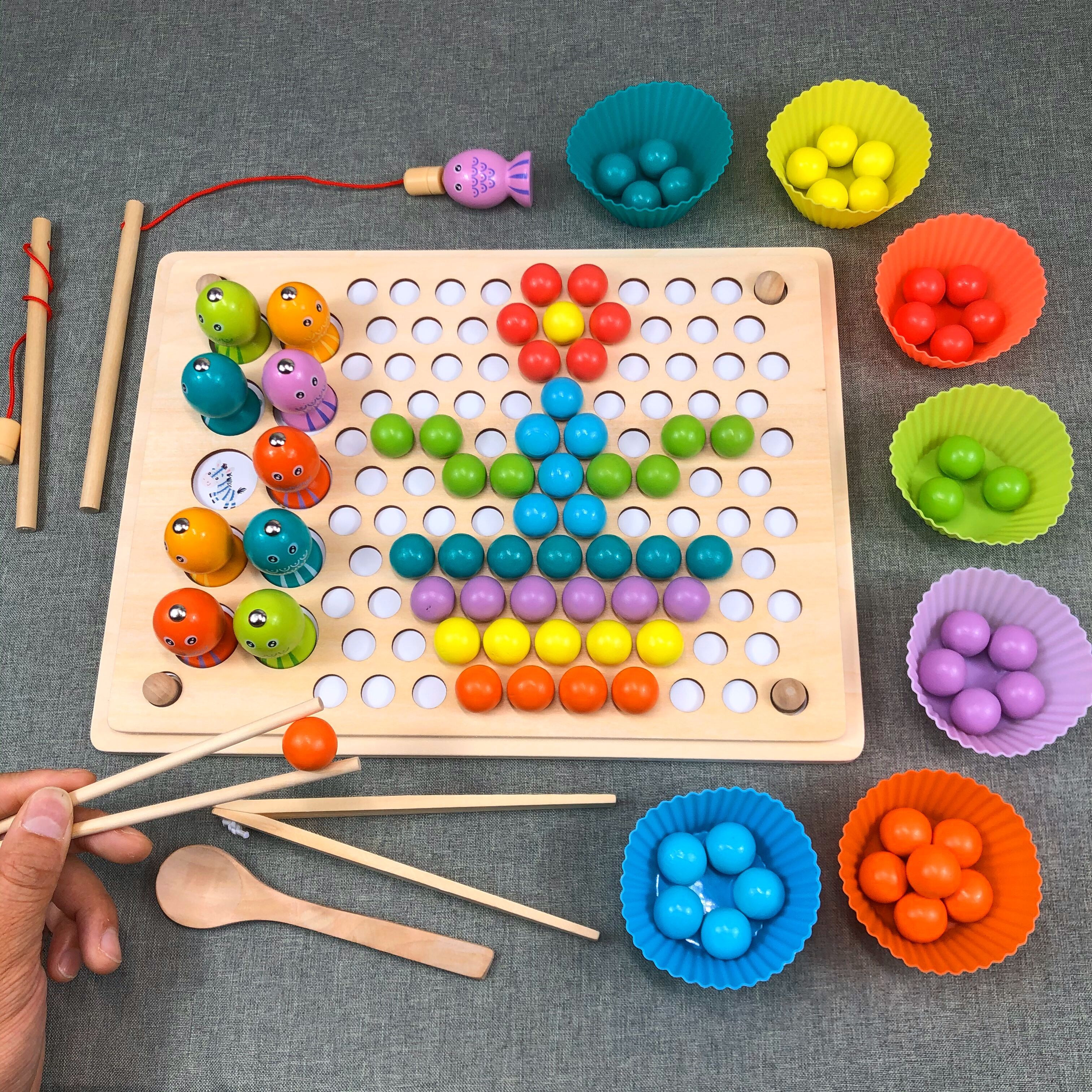 Children's special focus training clamping beads toys to improve fine action hand-eye coordination to exercise the baby as early as the puzzle