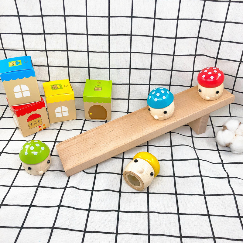 Mushroom Slide Slide Baby Hands-on Toys Infant Child Development Puzzle Monteal early education 1-2-3-year-old