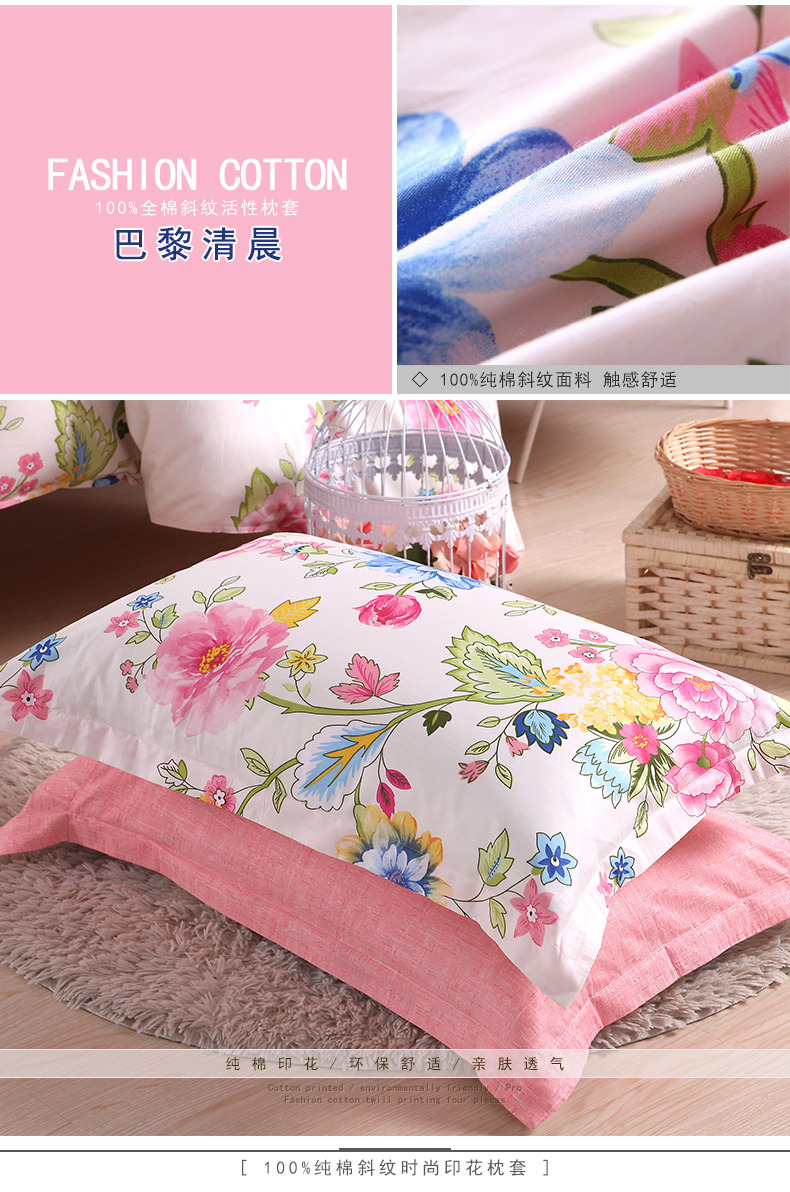 Twill cotton cotton sinh viên in ký túc xá đơn gối gối bông cặp gối lông vũ