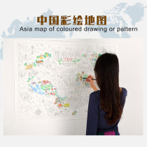 diy china painted this parenting handmade gift travel life colorful map creative hand-painted work