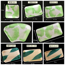 Fan-shaped food foam wood grain fresh supermarket beef pork rectangular plastic seafood 2013 disposable tray