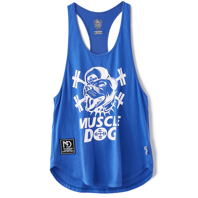 Muscledog muscle dog sleeveless running loose I-shaped training sports vest fitness clothes men's classic style