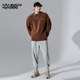 Muscle Dog Trendy Brand Winter New Loose Round Neck Sweater Men's Sports Casual Half Turtle Neck Pullover Knitted Sweater