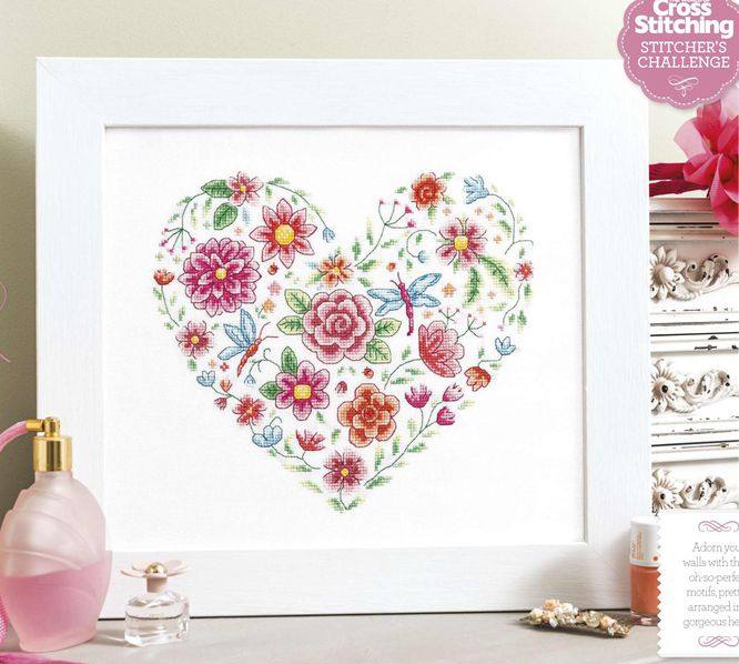 Cross-stitch electronic drawing redrawing source file Flower heart flower heart