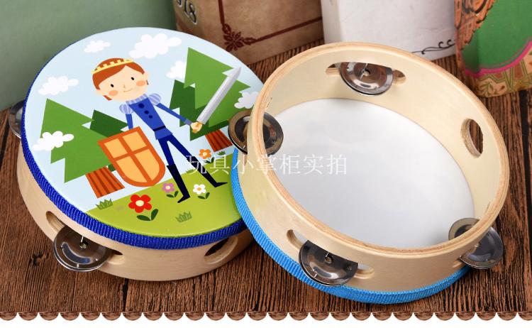 Trẻ em Orff bộ gõ tay tambourine 0-3-6 tuổi mẫu giáo biểu diễn đạo cụ đồ chơi bằng gỗ đồ chơi giáo dục cho bé trai