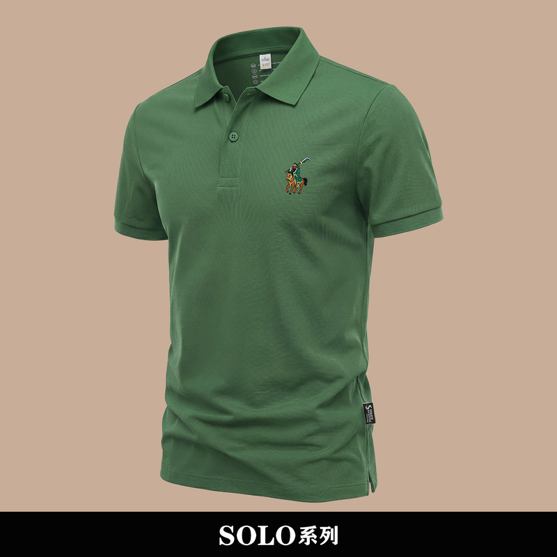 【Martial Arts Saint. Guan Gong】Guan Gong Embroidered Summer New Men's Polo Shirt Breathable and Cool Sorona Short-Sleeve T-Shirt