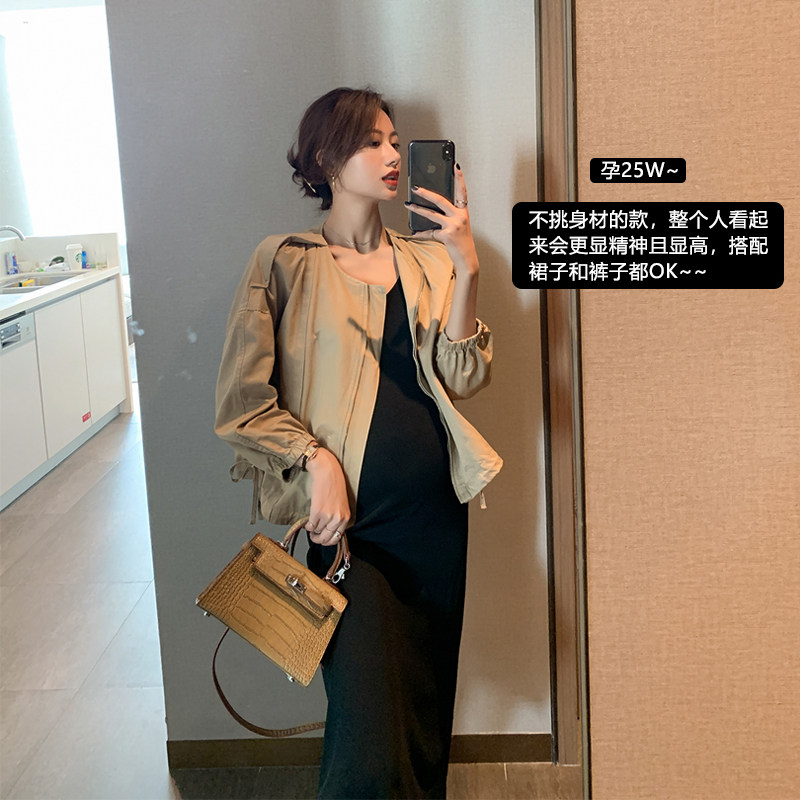 AAM M U M Pregnancy Women Dress PARIS STREETS ~ TRENDY CLASSIC PULL PROFILE WIND CLOTHING FOREIGN DRESS SUIT JACKET AUTUMN