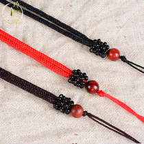 Woven necklace hanging rope Amber Jade beeswax gold Crystal Jade pendant handmade DIY red rope men and women