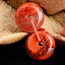Natural ice floating south red agate septum diy half full meat persimmon red bead bracelet necklace wenplay accessories